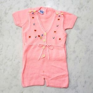 Vintage Babytex 2 piece knit romper and sweater